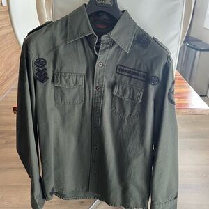 Roar Military Style Jacket “Regret Nothing” Embroidered Lion Patch